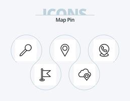 diseño de iconos del paquete de iconos de línea pin de mapa 5. . . localización. alfiler. mapa vector