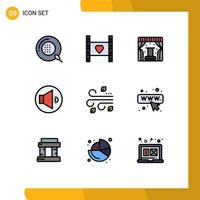 9 iconos creativos signos y símbolos modernos de altavoz soplado amor etapa de sonido elementos de diseño vectorial editables vector