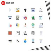 25 Thematic Vector Flat Colors and Editable Symbols of alarm web devices shield antivirus Editable Vector Design Elements