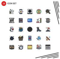 25 iconos creativos signos y símbolos modernos de configuración de filamentos de computadora de impresión nuclear elementos de diseño vectorial editables vector