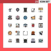 25 Filled line Flat Color concept for Websites Mobile and Apps data ladle estate kitchen cooking Editable Vector Design Elements