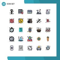 Set of 25 Modern UI Icons Symbols Signs for report mission security business media Editable Vector Design Elements