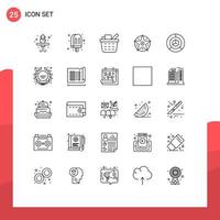 25 Thematic Vector Lines and Editable Symbols of logistic delivery checkout analysis project Editable Vector Design Elements