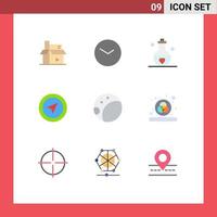 9 iconos creativos signos y símbolos modernos de pin mapa reloj ubicación perfume elementos de diseño vectorial editables vector