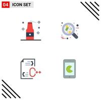 4 Thematic Vector Flat Icons and Editable Symbols of bomb c weapons cell develop Editable Vector Design Elements
