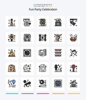 Creative Party 25 Line FIlled icon pack  Such As electronic. polaroid. celebration. photography. camera vector