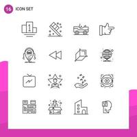 16 iconos creativos signos y símbolos modernos de tecnología trasera como elementos de diseño vectorial editables robot beta vector