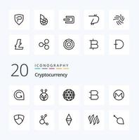 20 Cryptocurrency Line icon Pack like coin  crypto  crypto currency coin vector