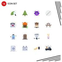 paquete de iconos de vector de stock de 16 signos y símbolos de línea para teléfono corazón gato ciencia medicina paquete editable de elementos de diseño de vector creativo