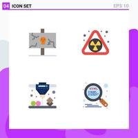 4 paquete de iconos planos de interfaz de usuario de signos y símbolos modernos de elementos de diseño vectorial editables html de contaminación antigua directa de pascua vector