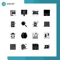 16 Creative Icons Modern Signs and Symbols of user mobile network business grid Editable Vector Design Elements