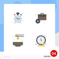 Pack of 4 Modern Flat Icons Signs and Symbols for Web Print Media such as alarm beauty reminder business oil Editable Vector Design Elements