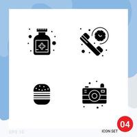 paquete de iconos de vector de stock de 4 signos y símbolos de línea para elementos de diseño de vector editable de alimentos de resumen de llamada de comida rápida de antídoto