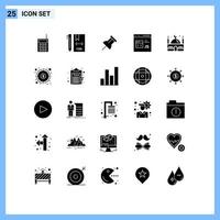 25 Universal Solid Glyphs Set for Web and Mobile Applications js develop develop coding reminder Editable Vector Design Elements