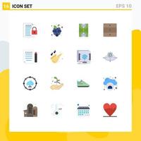 Group of 16 Modern Flat Colors Set for mail wardrobe vineyard home appliances furniture Editable Pack of Creative Vector Design Elements