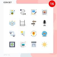Concepto de 16 colores planos para sitios web, móviles y aplicaciones, conferencias, documentos comerciales, implementación de productos, paquete editable de elementos creativos de diseño de vectores. vector