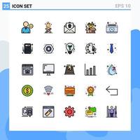 Set of 25 Modern UI Icons Symbols Signs for filter package fire box holiday Editable Vector Design Elements