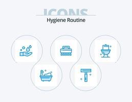 rutina de higiene paquete de iconos azules 5 diseño de iconos. baño. limpieza. mano. baño. limpieza vector