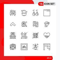 Outline Pack of 16 Universal Symbols of bug up accessories arrow tabs Editable Vector Design Elements