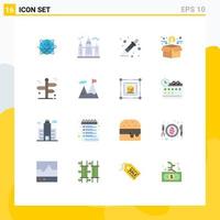 16 Universal Flat Colors Set for Web and Mobile Applications crowd funding fundraising house funding dropper Editable Pack of Creative Vector Design Elements
