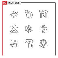 Universal Icon Symbols Group of 9 Modern Outlines of study agriculture thanksgiving wheel ship Editable Vector Design Elements