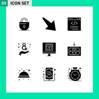 9 Creative Icons Modern Signs and Symbols of lover calendar code women day Editable Vector Design Elements