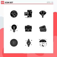 9 Creative Icons Modern Signs and Symbols of bag education shop idea spring Editable Vector Design Elements