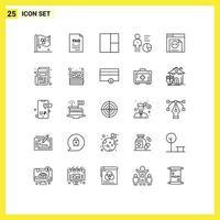 25 Creative Icons Modern Signs and Symbols of website error grid person efficiency Editable Vector Design Elements