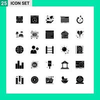 Solid Glyph Pack of 25 Universal Symbols of arrow synthesiser website midi synth Editable Vector Design Elements