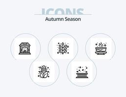paquete de iconos de línea de otoño 5 diseño de iconos. planta. caer. caer. otoño. planta vector
