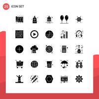 paquete de iconos de vector de stock de 25 signos y símbolos de línea para la playa de romance de globo descentralizado notificar elementos de diseño de vector editables