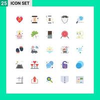 Universal Icon Symbols Group of 25 Modern Flat Colors of magnifier global loading men movember Editable Vector Design Elements