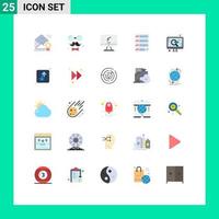 Set of 25 Modern UI Icons Symbols Signs for document bars fathers pc device Editable Vector Design Elements