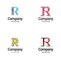 Letter R Big Logo Pack Design Creative Modern logos design for your business vector