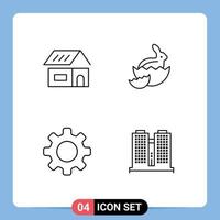 4 Creative Icons Modern Signs and Symbols of building cog home baby setting Editable Vector Design Elements
