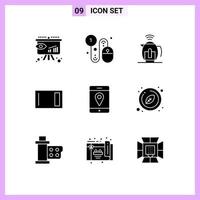 User Interface Pack of 9 Basic Solid Glyphs of home ware chopping pay per click board technology Editable Vector Design Elements