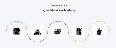 Academy Glyph 5 Icon Pack Including study. idea. question. growth. time vector