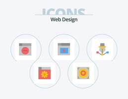 Web Design Flat Icon Pack 5 Icon Design. draw. art. less. drawing. video vector