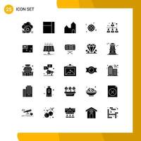 Set of 25 Modern UI Icons Symbols Signs for aussie hierarchy industrial plant business navigation Editable Vector Design Elements