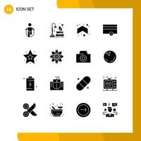 Set of 16 Modern UI Icons Symbols Signs for minus money park finance up Editable Vector Design Elements