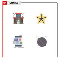 4 Universal Flat Icons Set for Web and Mobile Applications healthcare mobile building star ui Editable Vector Design Elements