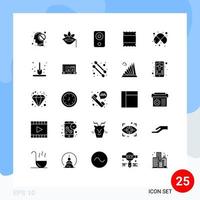 Modern Set of 25 Solid Glyphs and symbols such as cells maximize spring layout hardware Editable Vector Design Elements