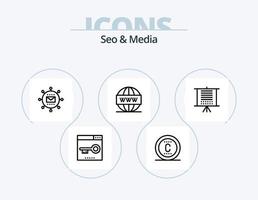 Seo and Media Line Icon Pack 5 Icon Design. optimization. engine. video. cloud. optimization vector