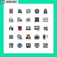 25 Creative Icons Modern Signs and Symbols of padlock setting success gear e Editable Vector Design Elements