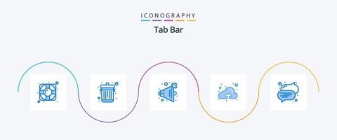Tab Bar Blue 5 Icon Pack Including . volume. text. bubble vector