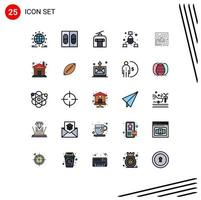 25 iconos creativos signos y símbolos modernos de seguridad de ideas góndola comunicación neta elementos de diseño vectorial editables vector