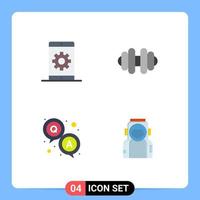 Pack of 4 Modern Flat Icons Signs and Symbols for Web Print Media such as engine question phone sports astronaut Editable Vector Design Elements