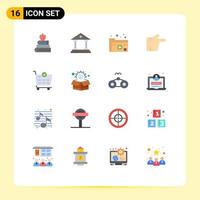 Stock Vector Icon Pack of 16 Line Signs and Symbols for cart right document forefinger medical folder Editable Pack of Creative Vector Design Elements