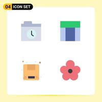 Set of 4 Modern UI Icons Symbols Signs for backup shipping layout website nature Editable Vector Design Elements