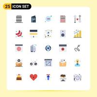 Mobile Interface Flat Color Set of 25 Pictograms of marriage love arrow female document Editable Vector Design Elements